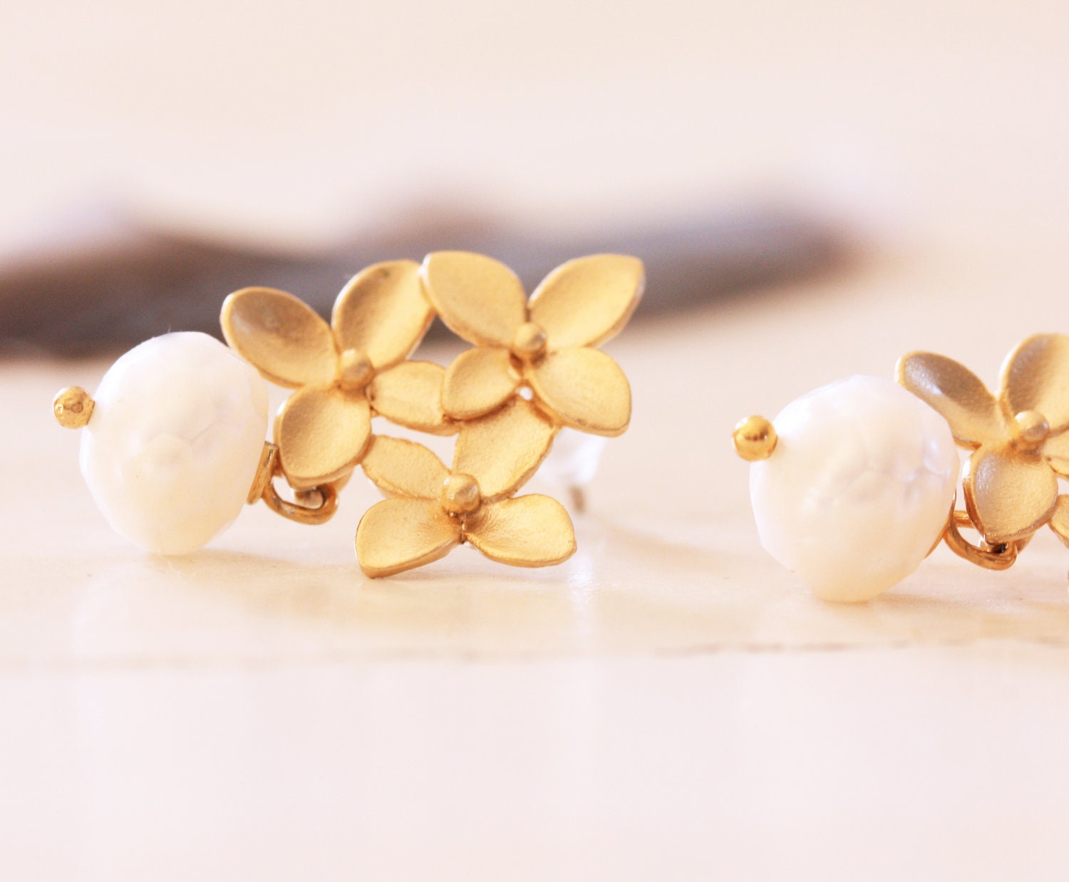 Petal and Pearl Earrings