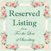 RESERVED LISTING for JENELLE