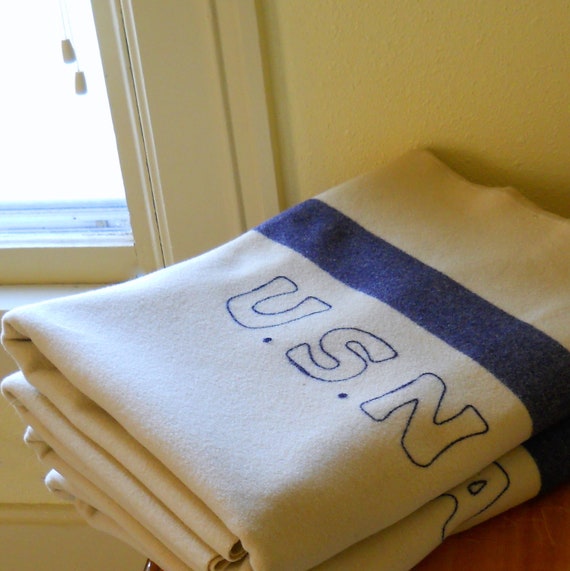 Vintage U.S. Navy Wool Blankets Pair