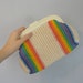 Vintage RAINBOW Clutch / Woven Purse / 1980s Handbag