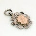 English Watch Fob Medal Pendant, Antique Edwardian, Sterling Silver, Rose Gold, Double Sided