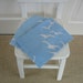 RESERVED......Pair Vintage Dishtowels Linen Birds Blue Beach Cottage Kitchen