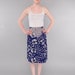 Vintage 70's Handprint Skirt . Navy Blue Novelty Print A-Line Skirt . High Waist . M