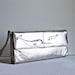 Narwhal Leather Clutch-Hand Painted Upcycled Bag-Baby Narwhal- Black and Silver-Back to School- OOAK