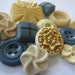 Vintage Buttons - Cottage chic mix of creams and blues, old and sweet - lot of 14 (2536)