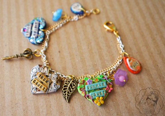 charm by The Fey Inspired Etsy iron Bracelet  Charm cross colourfulblossom gold on Iron