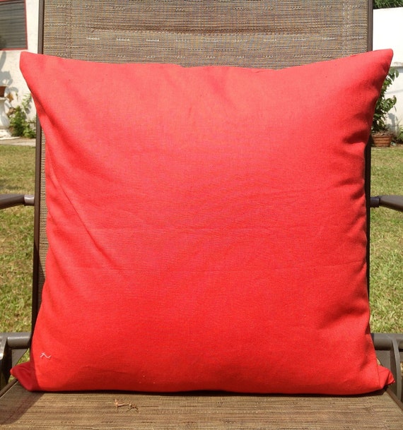 Orange Linen Solid Cushion Cover 18x18 throw pillow