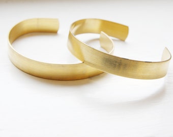1 pc of Brass Cuff Bracelets Flat Band 0.44 Inch Wide (350C-I-188)