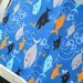 SALE Remnant End of Bolt 28" Shark Fabric on Blue