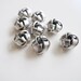 8 Vintage brass beads small size knot design with lines texture 10mm plated in steel color
