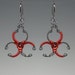 Biohazard Red II v3: Bold industrial wire wrapped earrings