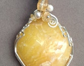 Items similar to Napa Yellow Opal Pendant on Etsy