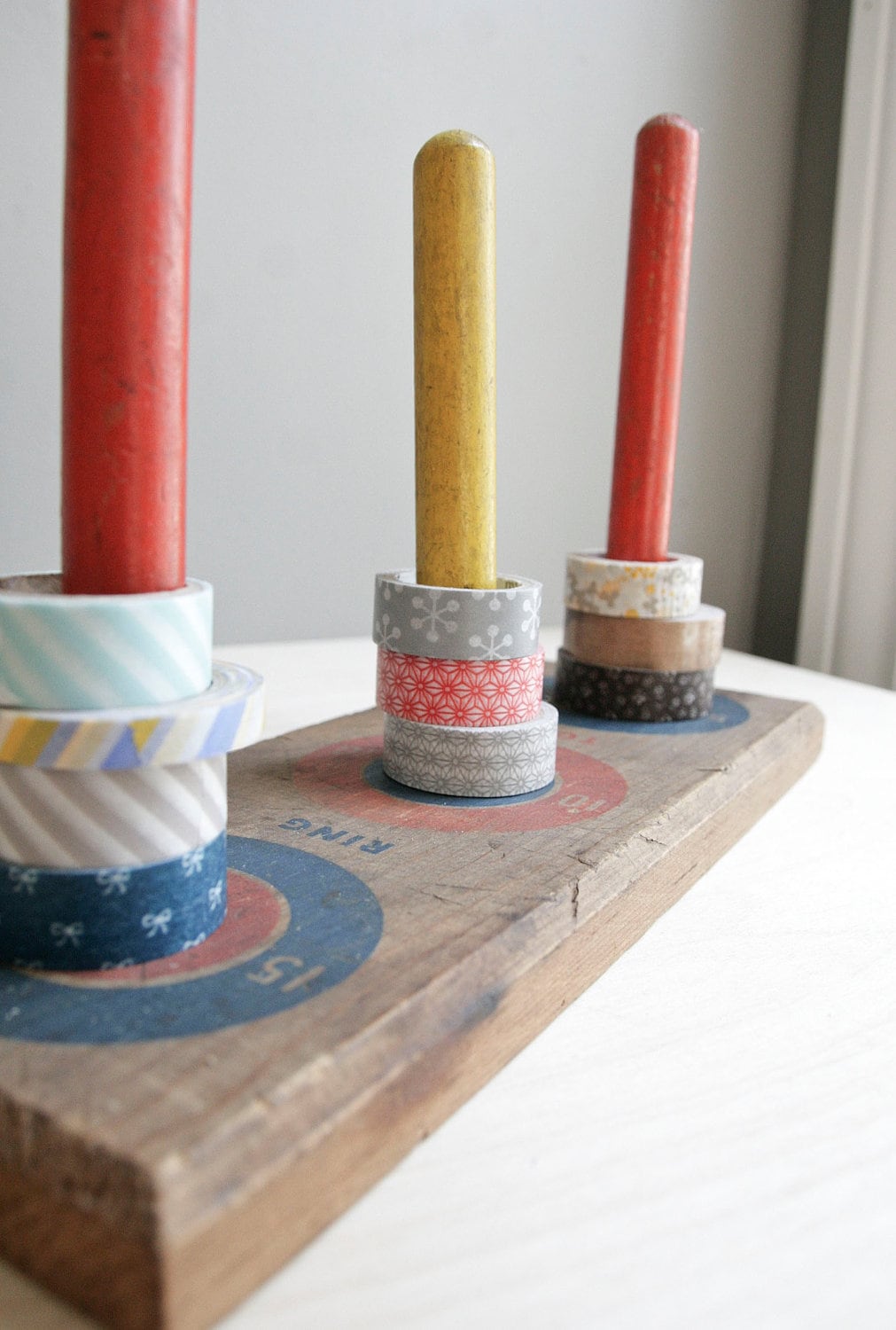 vintage ring toss game / colorful display by ohalbatross on Etsy