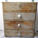 Antique Primitive hanging cupboard cabinet Fab French Grey paint great patina 4 drawers Farmhouse Chic