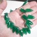 Fancy Shape Glowing Emerald Green Onyx Briolette Beads Great Earring Mates