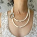statement necklace, cocktail party Tiffany blue bridal necklace, wedding jewelry, floral statement necklace, vintage brooch Pearl Necklace