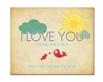 11x14 I Love You a Bushel and a Peck - Digital Art Printable (.JPG 300DPI to Print On Your Own) - Instant Download