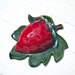Vintage California Pottery - Treasure Craft Red Strawberry Wall Pocket