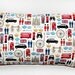 London cushion cover, UK bus, taxi, union jack, 12 x 20 inch pillow cover
