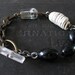 Oddity - Ostrich Shell Tourmaline Vintage Rosary and Quartz Assemblage Bracelet
