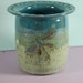 Pottery Dragonfly Earring Jewelry Holder Deep Blue With Blue Green Glaze