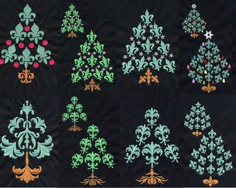 Fleur De Lis Lace Snowflakes Embroidery Design Set by Genniewren