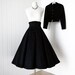 vintage 1950's dress ...exquisite HIGH WAIST black wool 2pc dress skirt jacket suit worn to jfk inauguration