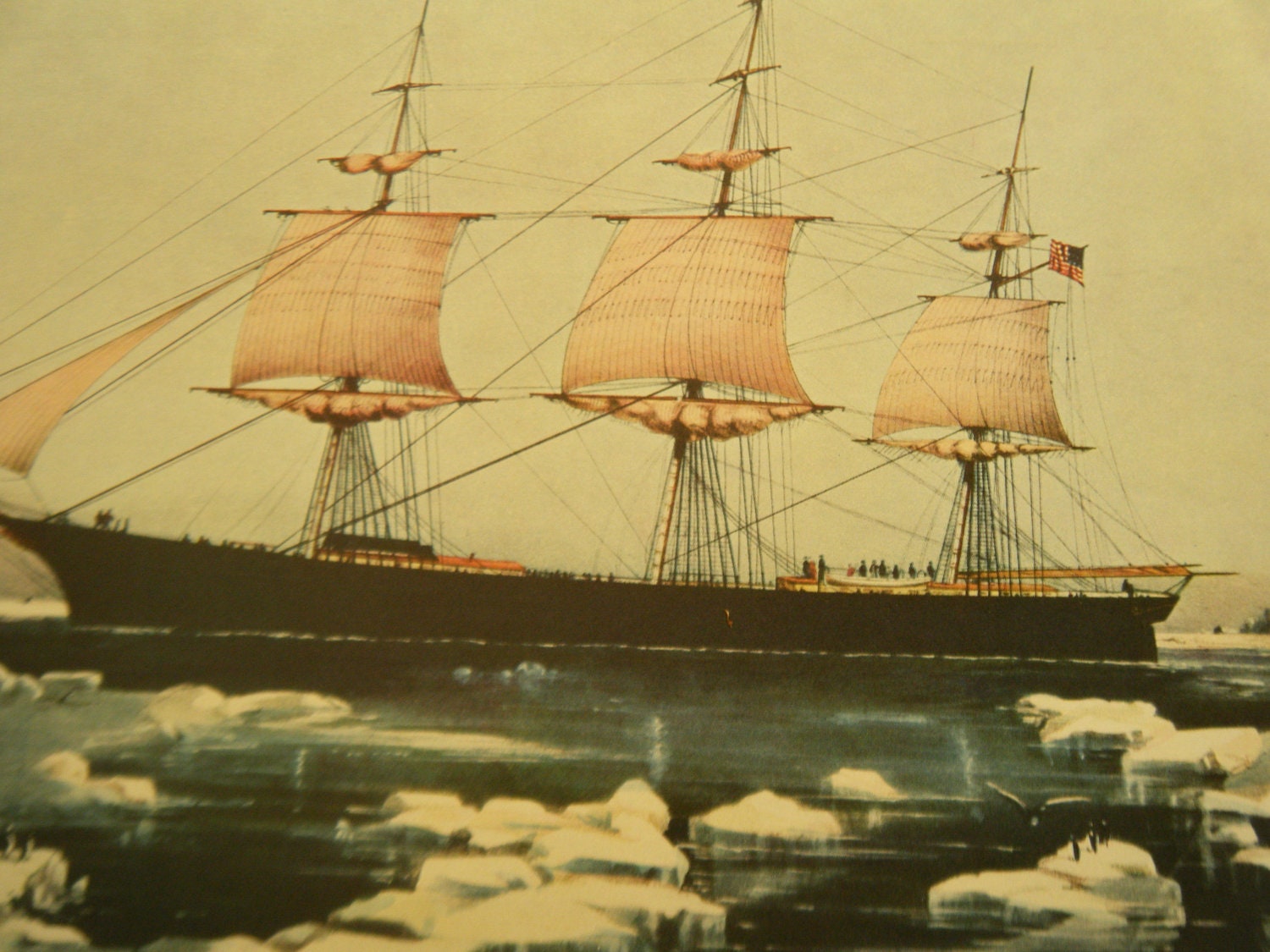 Clipper Ship Red Jacket in the Ice of Caper Horn on Her