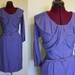 50s blue wiggle dress with unique collar M