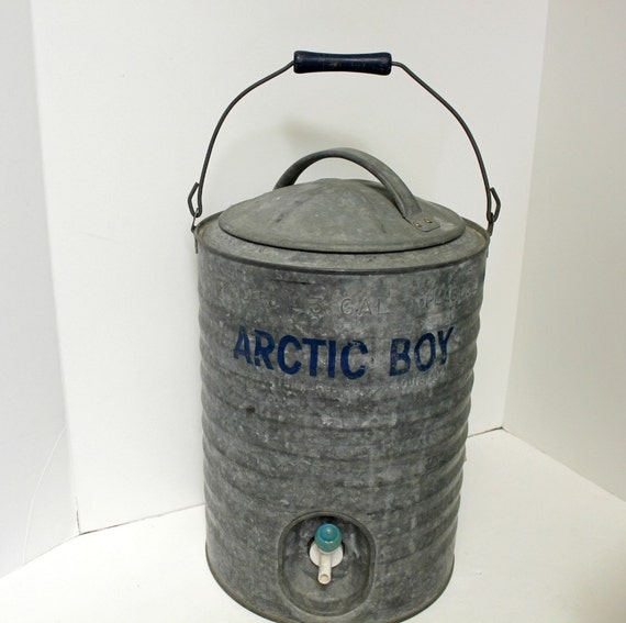 Vintage Arctic Boy 3 Gal Cooler Galvanized Metal with Spigot