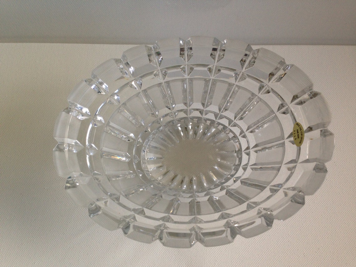 Vintage Handmade USSR Russian Lead Crystal Bowl