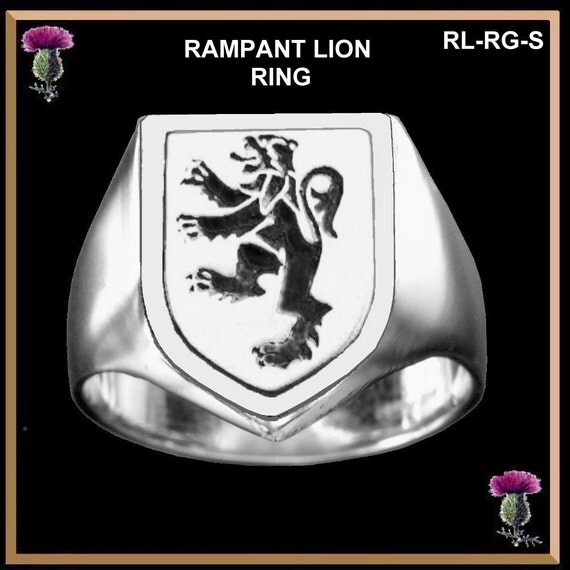 Scottish Rampant Lion Sterling Silver Ring All by celticstudio