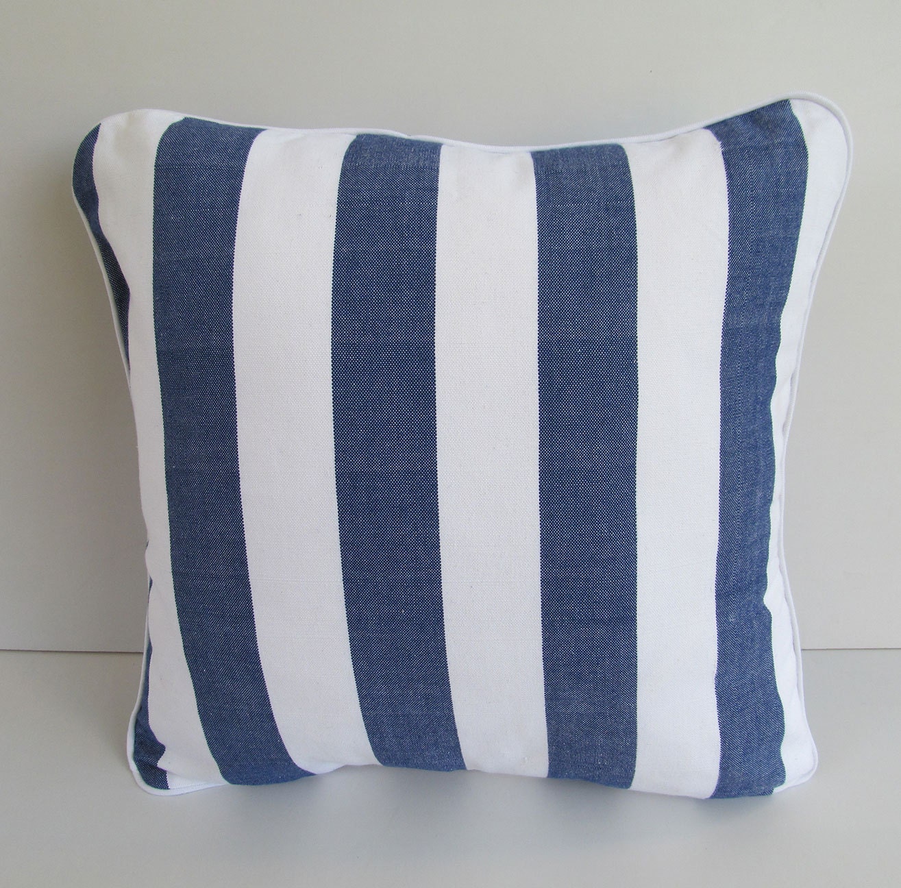 Nautical Striped Pillow White and Blue Striped Pillow Beach