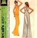 682 Womens Vintage Dress or Lounging Pajamas, Only 3 Pattern Pieces, size 12, Stephen Burrows Designs, Sewing Pattern Uncut McCalls 4257