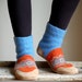 Wool House Slippers, Recycled, women size 9.5, wide width, RESERVED for Judy Pharo