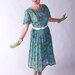 LAST CHANCE Vintage 1960s Dress - Crisp Day Dress with Blue Rose Print