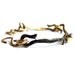 Black Hook Chain Bracelet Hammered Gold Brass Patina Rustic Stacking Layering Fashion Jewellery