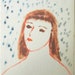 Vintage Mid-Century Modern Original Oil Painting of a Nude in a Blue Dotted Room - André Joseph Grill