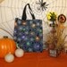 Halloween Trick or Treat Bag with a Reversible Cute Spiders and Mr. Bones Print