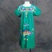 vintage Peasant Dress - Green Boho Mexican Embroidered Tent Dress Sz L XL
