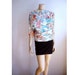 RIVIERA French Vintage 60s Cotton Print Batwing Blouse