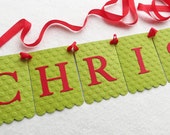 Christmas Garland - Embossed Lrg Dots - READY TO SHIP - Holiday Home Decor Christmas Party Banner Christmas Banner Christmas Decor Il_170x135
