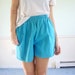ON SALE Battery Blue Vintage 80s Cotton High Waist Shorts M/L