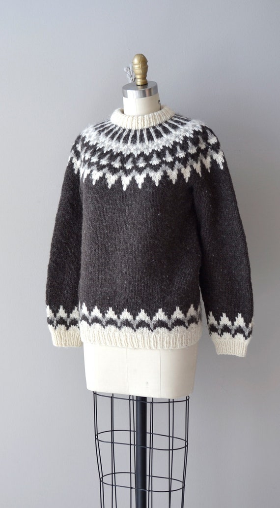 fair isle sweater / 60s wool ski sweater / Lopapeysa sweater