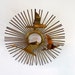 Amazing Vintage Gold Metal Starburst Wall Sculpture Art with Birds