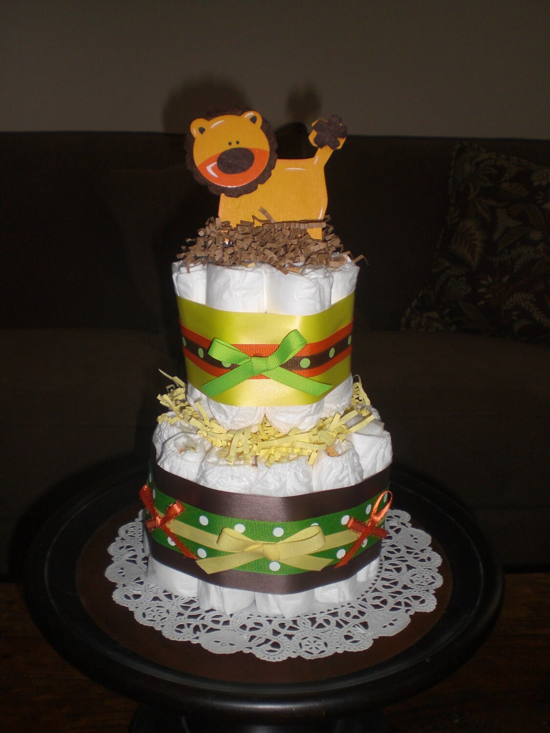 Jungle Safari Theme Diaper Cake Baby Shower Centerpiece Safari