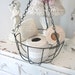 Vintage Hanging Basket - Metal - Rusty Patina - Shabby French Cottage Farmhouse - Planter