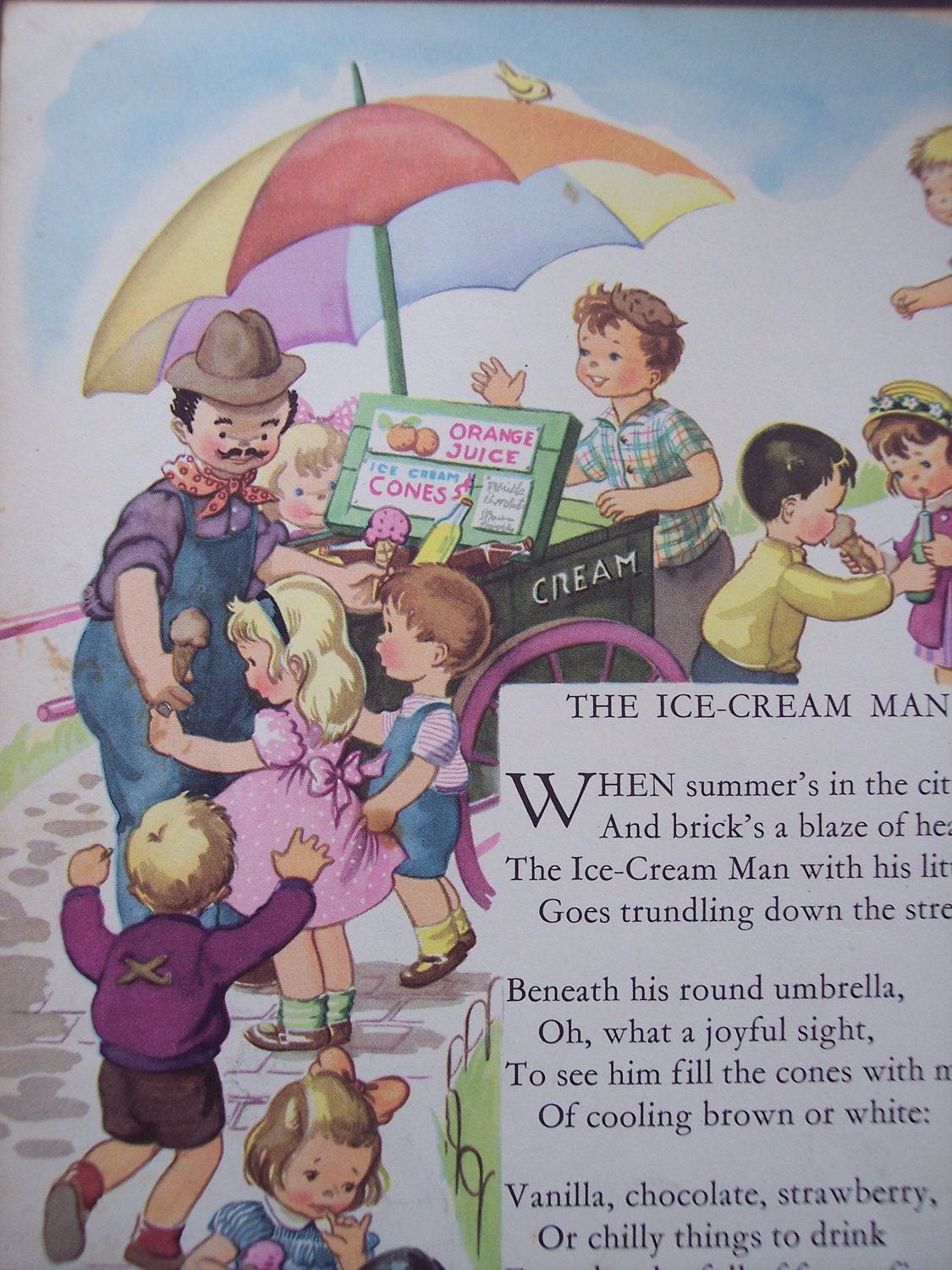 Nursery Rhyme Print 1948 vintage Children's book