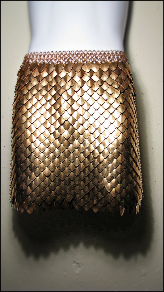 Pure Bronze Scalemail Dragonscale Chainmail Skirt Roman Armor