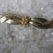 wonderful vintage barrette, gold lbow with faux pearl, vintage 1960 hair clip